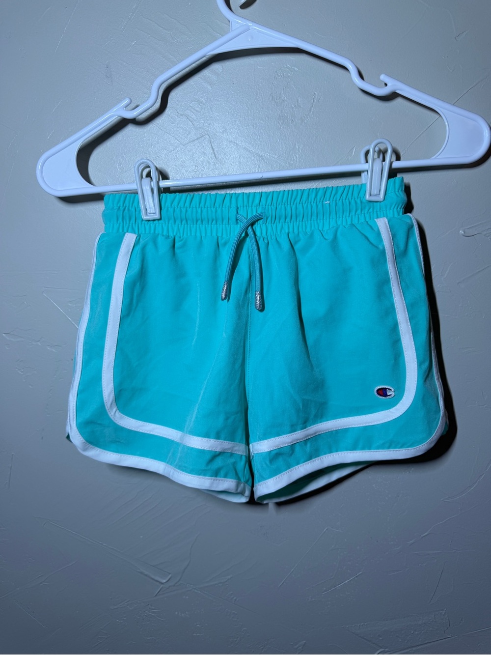 Champion Girls Aqua Drawstring Athletic Shorts